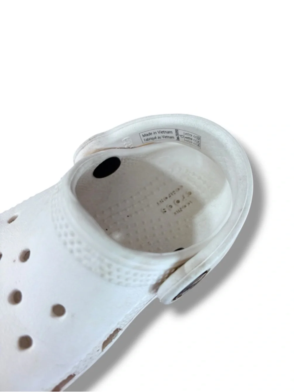 CROCS Kids White Classic Clogs with Heel Strap